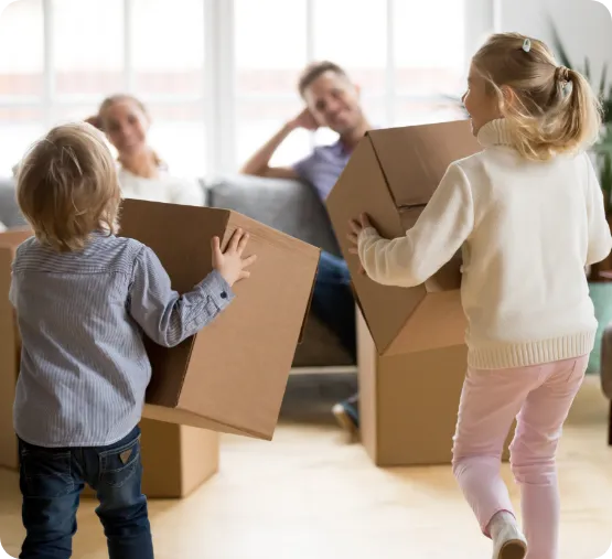 kids moving boxes