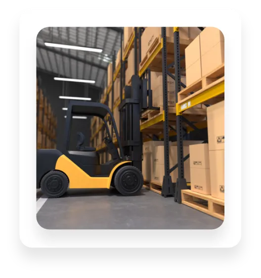 warehouse with forklift